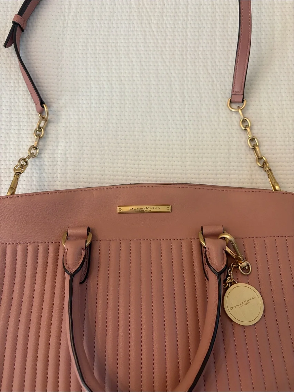 Donna Karan Rose Quilted Top-Handle Satchel